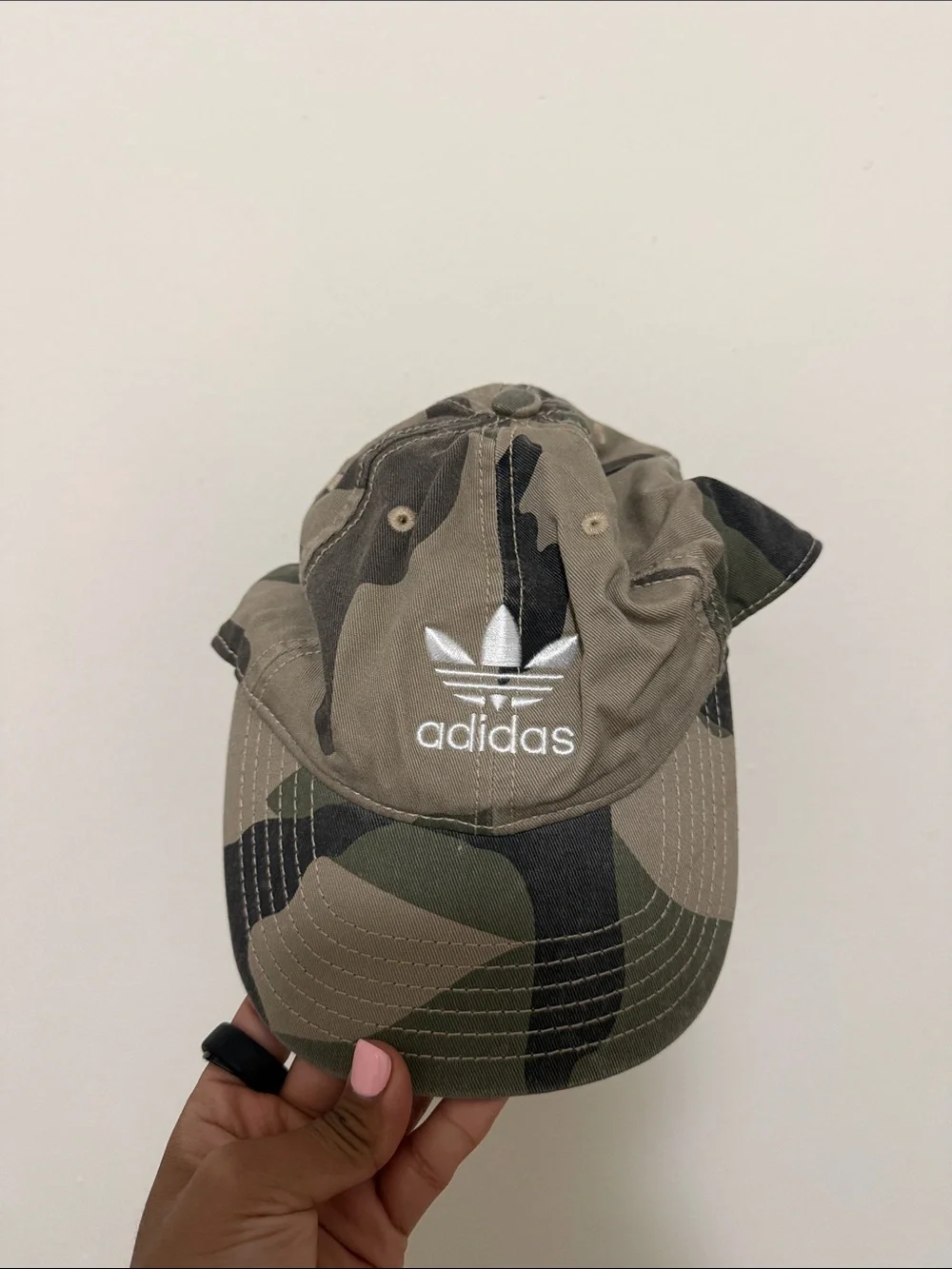 adidas Camo Trefoil Curved Brim Hat - Green/Tan